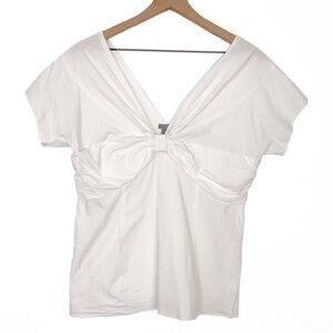 ANN TAYLOR Bow Front Short Sleeves Blouse  Top 14P